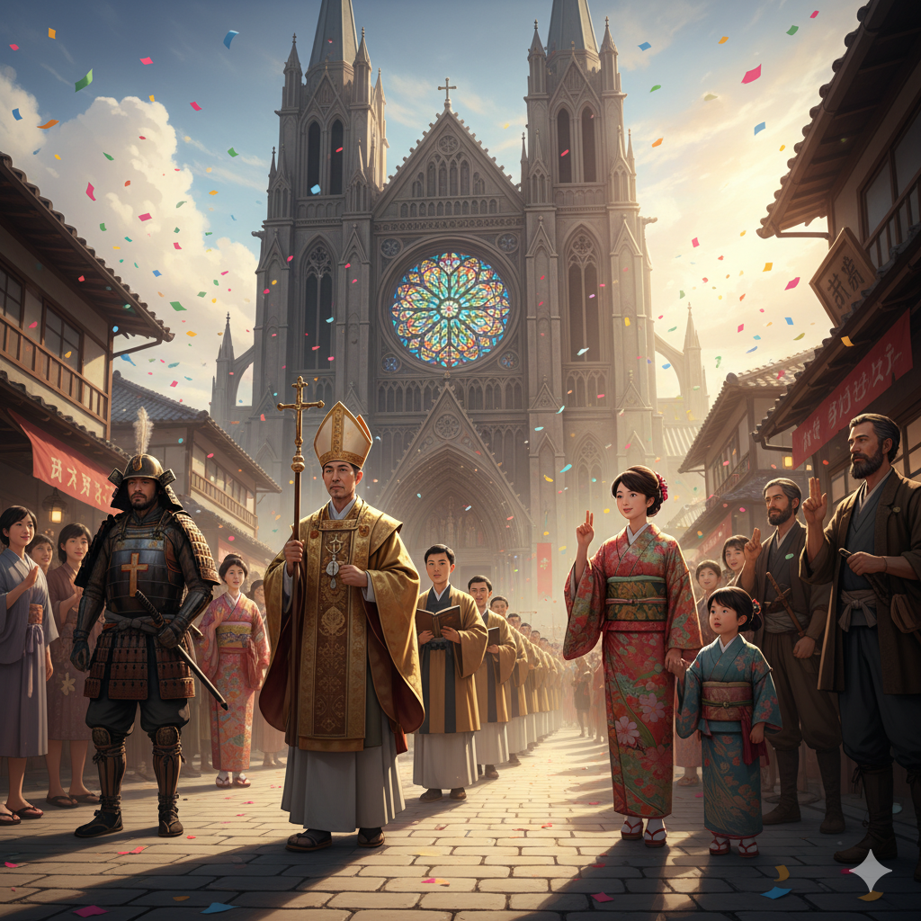 もしも河内のキリシタン王国が弾圧を免れていたら、という「日本のバチカン」のイメージ