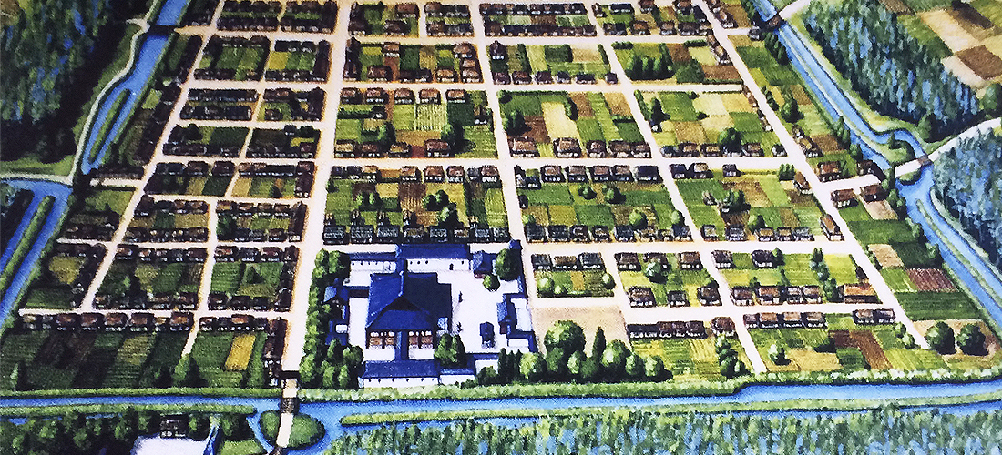 戦国時代の面影を残す八尾寺内町の伝統的な町家と石畳の路地