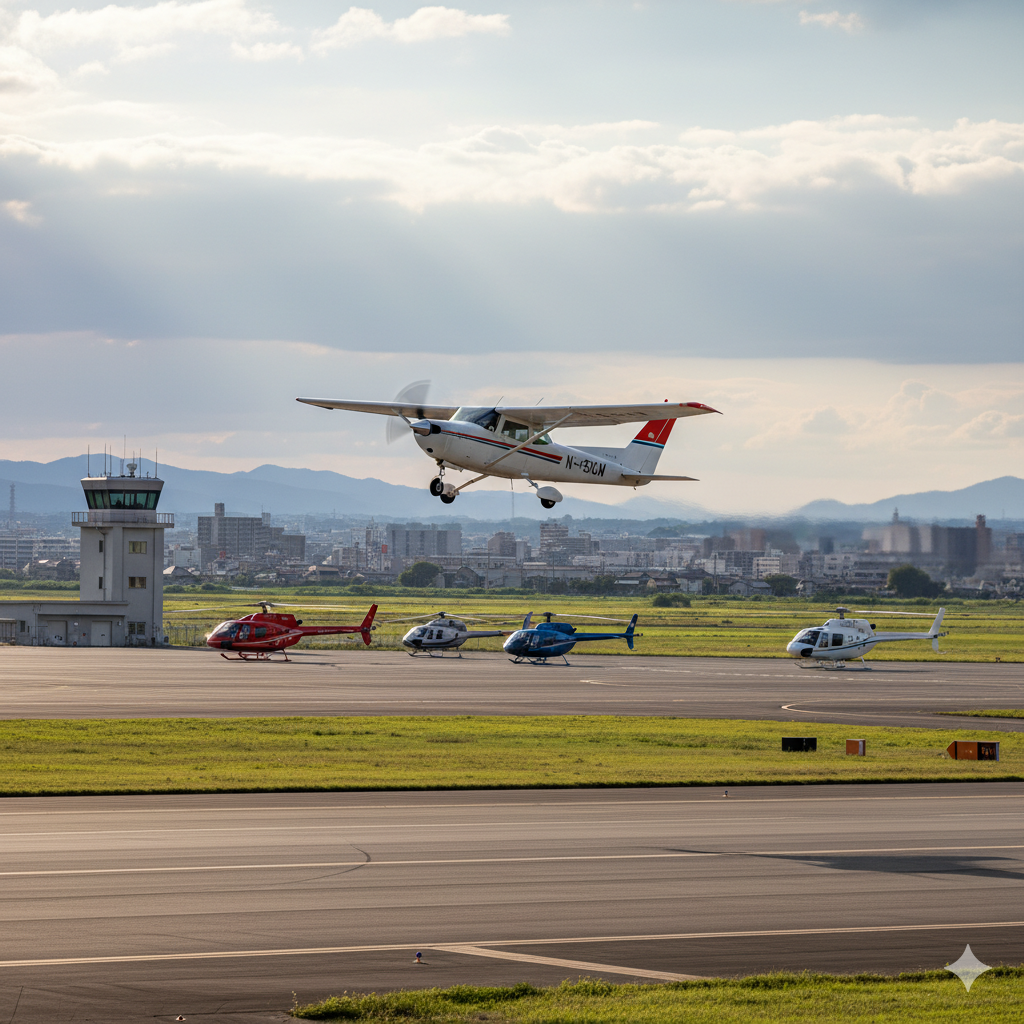 小型飛行機の離着陸風景